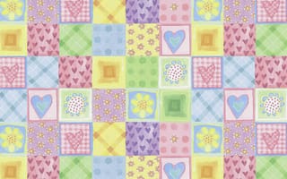 Картинка patch, patches, cute patchwork, милые, цветные, шаблон, сердце, пастельные