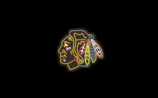 Картинка blackhawks, nhl, blackhawks neon, неоновые, чикаго, нхл