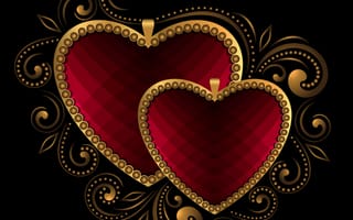 Картинка love, luxury, elegant hearts, любовь, золотые, сердце, металл, роскошные, элегантные