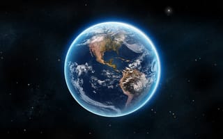 Картинка синие, темные, космос, земля, глобус