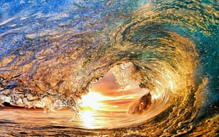 Картинка закат, волны