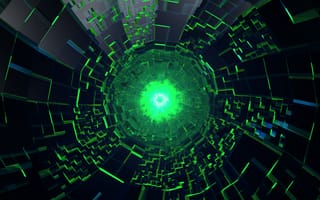 Картинка 3d, green core, абстрактные, зеленые, 3д