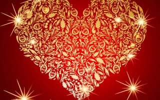 Картинка love, luxury, любовь, сердце, золотые, валентинка, роскошные