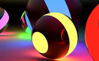 Картинка 3d, цветные, 3д, свет, мяч, шары, яркие