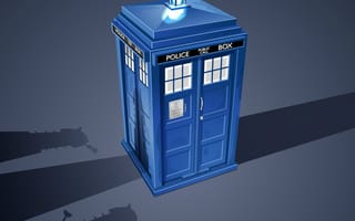 Картинка dalek, the tardis, синие, коробка, доктор, кто, тардис