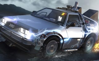 Картинка delorean, galaxy, samsung, галактика, самсунг, будущее