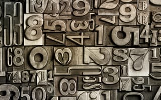 Картинка etallic, metallic numbers, абстрактные, металл, металлические, числа