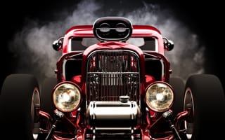 Картинка hotrod, красые, америка