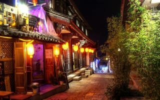 Картинка ночь, свет, путь, китай, азия, азиатские, китайские