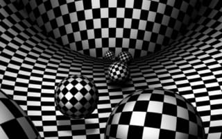 Картинка 3d, ellipse, orbs, oval, another world, черные, белые, 3д, мир, сетка, изгиб, сферы