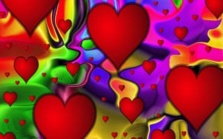 Картинка love hearts pattern, любовь, абстрактные, шаблон, сердце