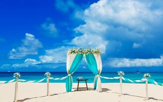 Картинка небо, море, пляж, свадьба