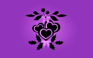 Картинка черные, дизайн, сердце, три