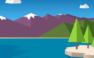 Картинка android, tahoe material desig, дизайн, пейзаж, андроид, материал, векторные