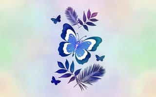 Картинка butterfly 3, природа, синие, дизайн, бабочки