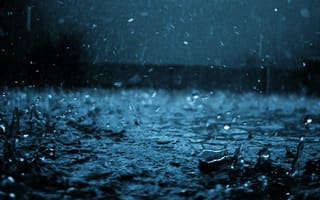 Картинка синие, вода, дождь, капли, мокрые