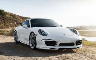 Картинка porsche, белые, германия, порше, тюнинг