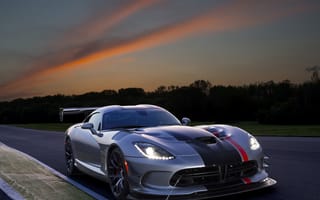 Картинка dodge, закат, америка, додж, вайпер