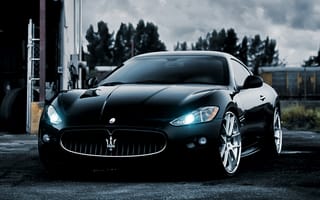 Картинка gt, черные, машины, автомобили, тюнинг, мазерати