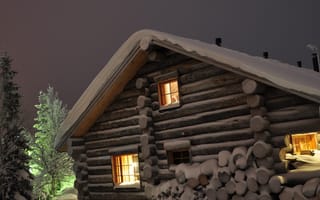 Картинка woodsnow house, природа, снег, дерево, дом