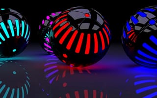 Картинка hu, xs, neon balls, неоновые, шары