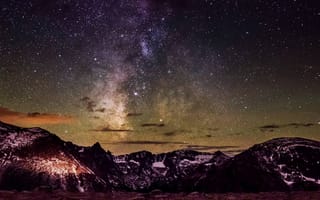 Картинка milk way, over mountain, stars mountain, звезды, горы, путь, молоко