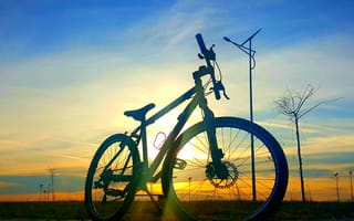 Картинка mtb, bikeinthesun, закат, байк