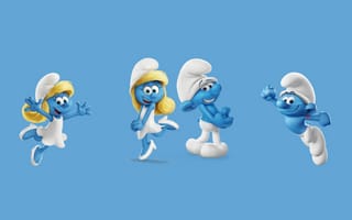 Картинка smurf, синие, дизайн, смурфики