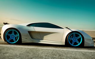 Картинка audi quattro, синие, машины, белые, дорога, ауди