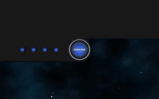 Картинка galaxy, samsung, черные, синие, логотипы, галактика, темные, самсунг, точки