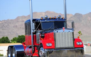 Картинка kenworth, черные, красые, америка, грузовик