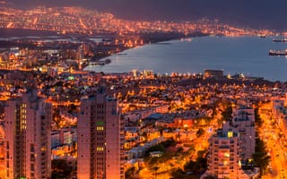 Картинка israel, israeli, eilat, ночь, город, городские