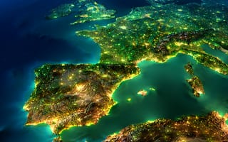 Картинка art, illuminated, абстрактные, природа, дизайн, арт, земля, вид