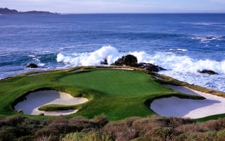 Картинка golf course, океан, спортивные, волна, гольф, отверстие