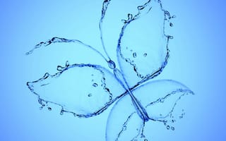 Картинка aqua butterfly, синие, вода, бабочки, капли, брызги, аква