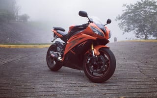 Картинка r6, yamaha, черные, крутые, классные, оранжевые, байк, мотоциклы, ямаха
