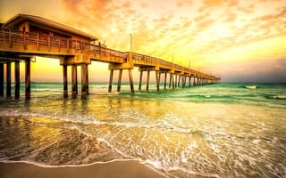 Картинка beautiful beach, прекрасные, море, закат, пляж, вид