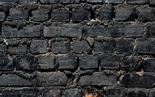 Картинка черные, стена, кирпичи