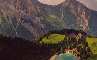 Картинка european, горы, лес, озеро, пейзаж, евро