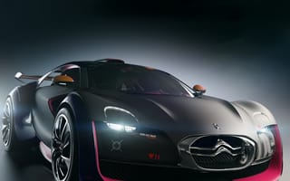 Картинка nitro, citroen survolt, черные, машины, розовые, скорость, гоночные, турбо, колеса, дрифт, автомобили