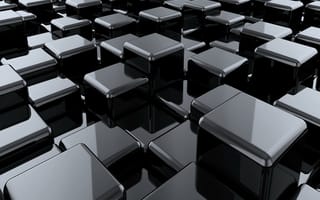 Картинка 3d, черные, 3д, кубы, блоки