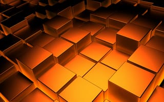 Картинка gold cubes, golden cubes, абстрактные, золотые, кубы