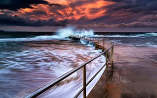 Картинка boardwalk, вода, море, океан, волна, путь