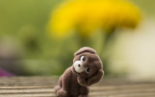 Картинка желтые, животные, собаки, размытые, щенки, кукла
