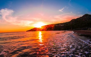 Картинка horizont, meer, sonnenuntergang, природа, закат