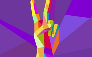 Картинка 2 fingers, art, арт, красочные, мир