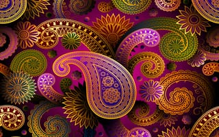 Картинка art, абстрактные, дизайн, арт, красочные, шаблон, пейсли
