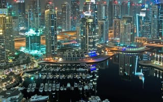 Картинка dubai marina, дубай, лодка, городской пейзаж, небоскребы, оаэ