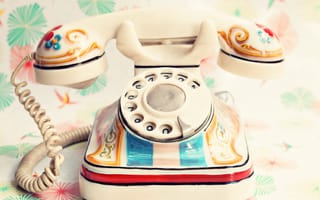 Картинка nostalgic, telephone, trendy colorful, красочные, винтаж, ретро, в тренде