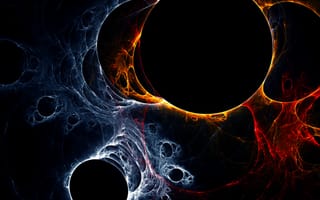 Картинка fire circles, абстрактные, черные, огонь, круги, отлично